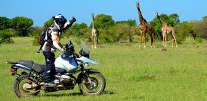 Febrero.Moto Safari Kenia. Africa